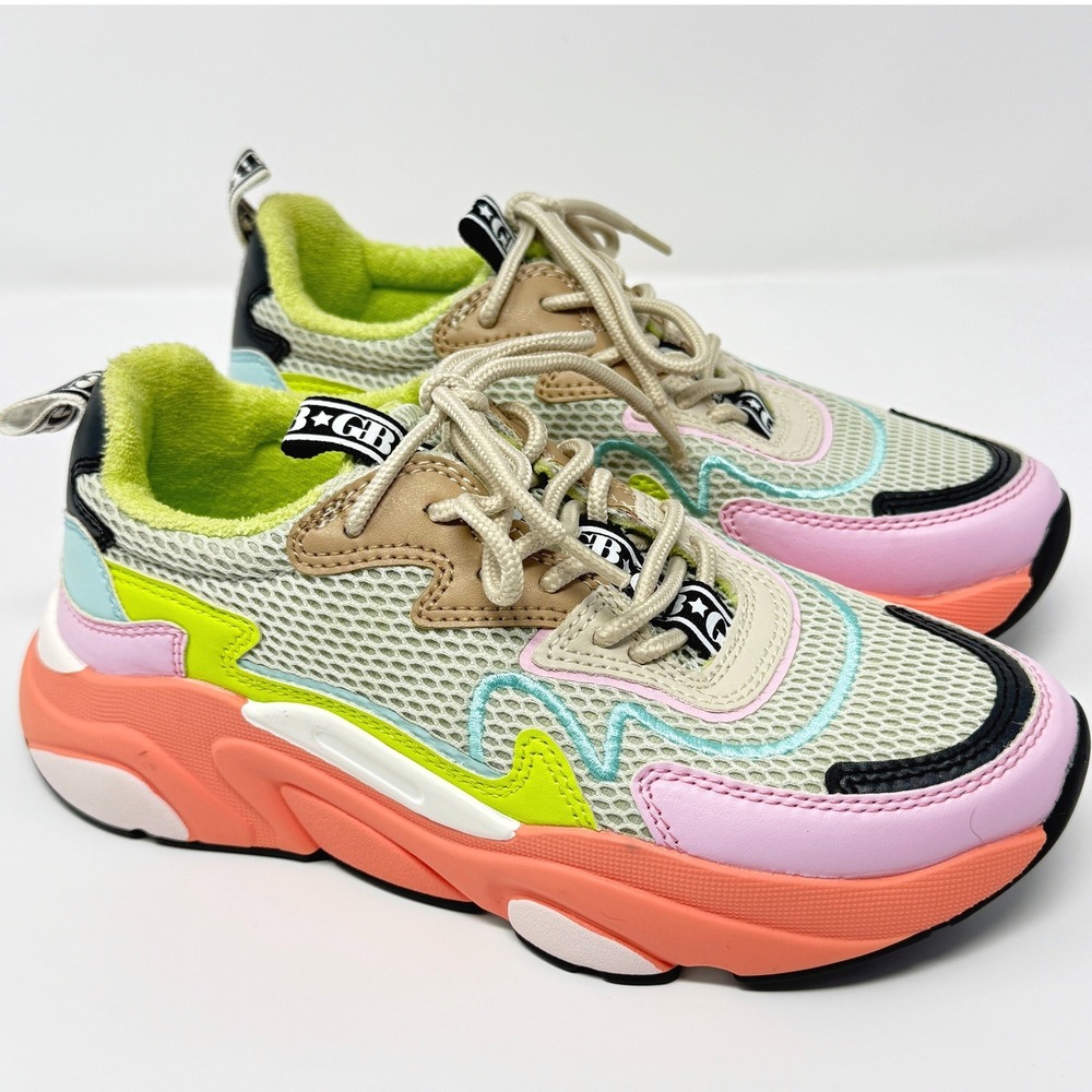Gianni Bini Chunky Sneakers Womens Size 5.5 Fashion Athletic Pastel Colorblock‎